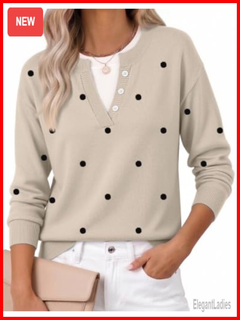 Womens Oversized Crew Neck Pullover Sweater Long Sleeve Knit Top